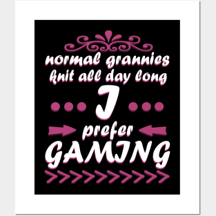 Grandma Gaming Gamble Video Games Gift Console Posters and Art